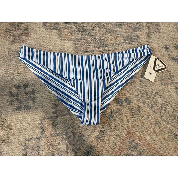 RVCA Womens Cheeky Hipster Blue Yonder Standard Swimsuit Bikini Bottom Large NWT - Picture 1 of 5